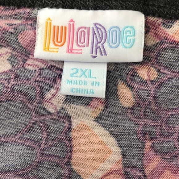 NWOT LuLaRoe charcoal gray, navy and pink shift dress NWOT - Picture 4 of 6